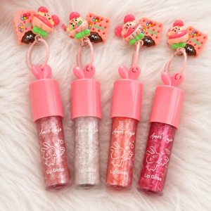 Brilho labial chaveiro de boneca e chocolate